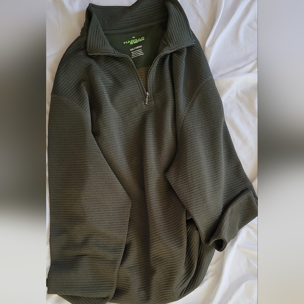 Haggar 3/4 pullover sweatshirt, zipper enclosure